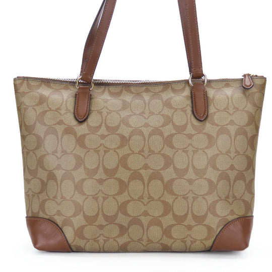 COACH Tote Bag F29208 PVC, Leather Brown Women Used Authentic