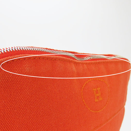 HERMES Pouch Cotton canvas Orange Bored
