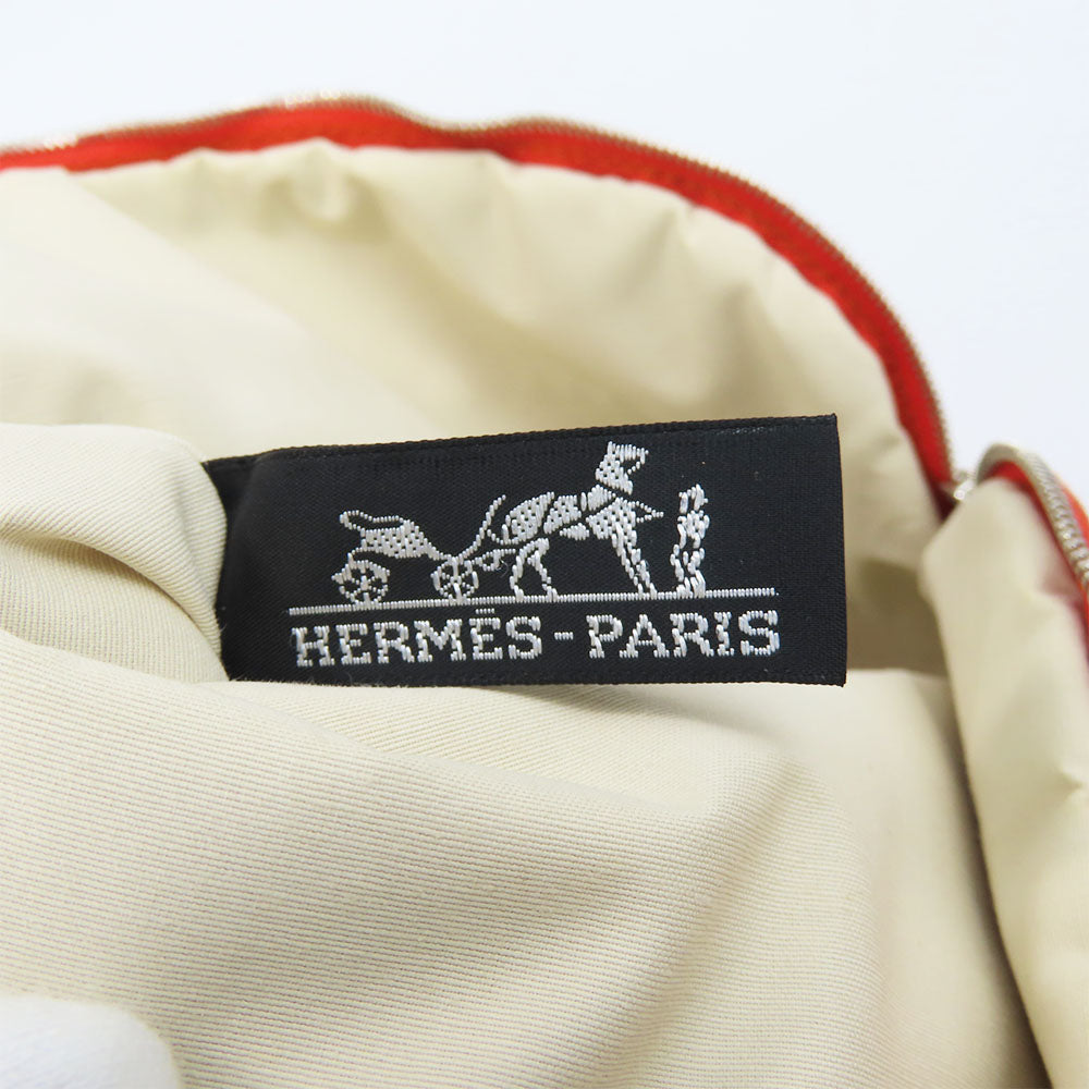 HERMES Pouch Cotton canvas Orange Bored