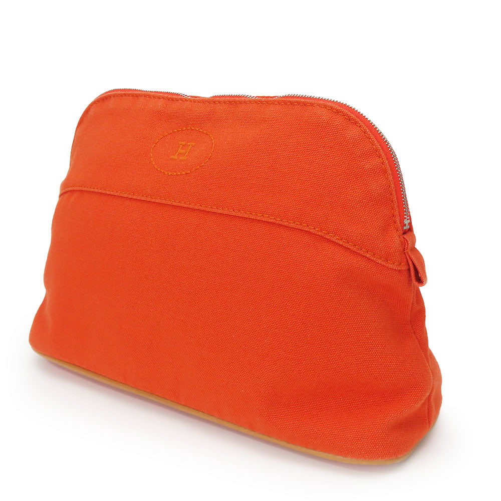 HERMES Pouch Cotton canvas Orange Bored