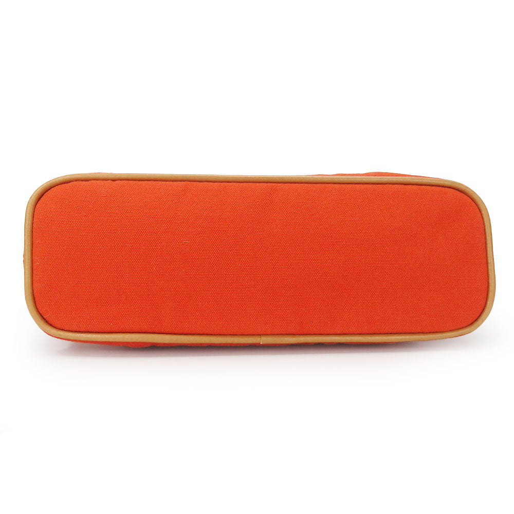 HERMES Pouch Cotton canvas Orange Bored