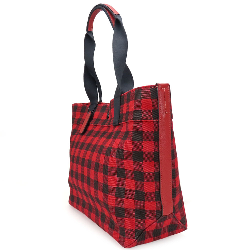 COACH Tote Bag F39848 Canvas, Leather Red Women Used Authentic