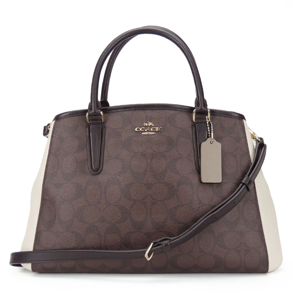 COACH Handbag F57492 PVC, Leather Brown Women Used Authentic