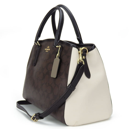 COACH Handbag F57492 PVC, Leather Brown Women Used Authentic