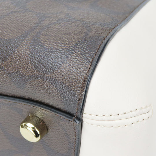 COACH Handbag F57492 PVC, Leather Brown Women Used Authentic