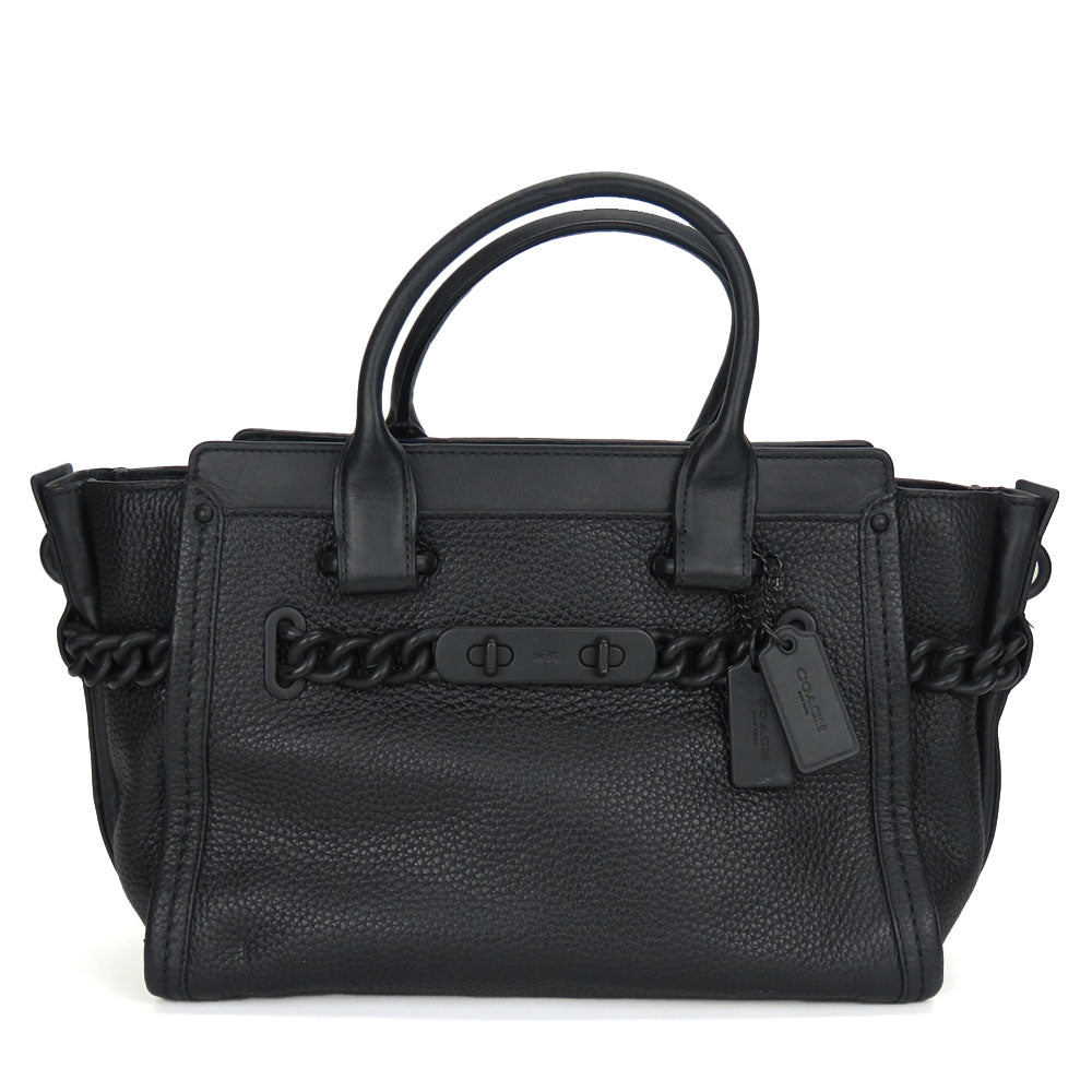 COACH Handbag 59517 leather black Swagger 27 Women Used Authentic