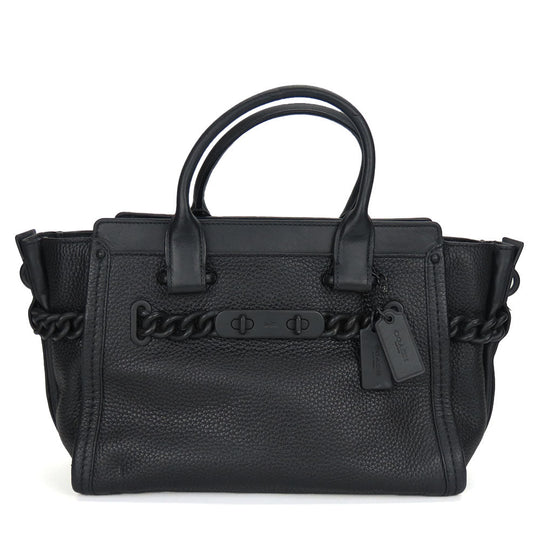 COACH Handbag 59517 leather black Swagger 27 Women Used Authentic