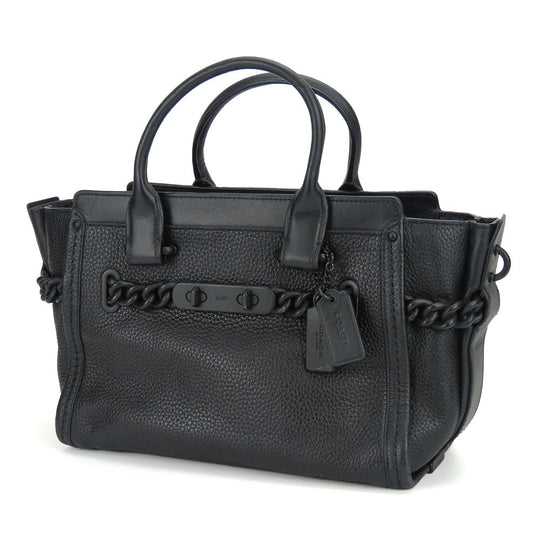 COACH Handbag 59517 leather black Swagger 27 Women Used Authentic