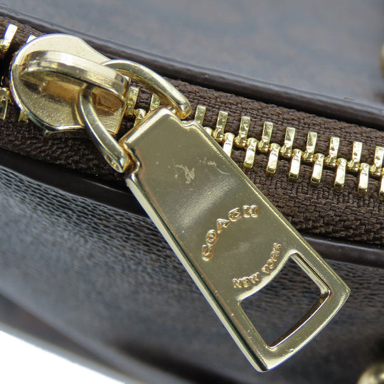 COACH Tote Bag F87701 PVC, Leather Brown Signature Women Used Authentic