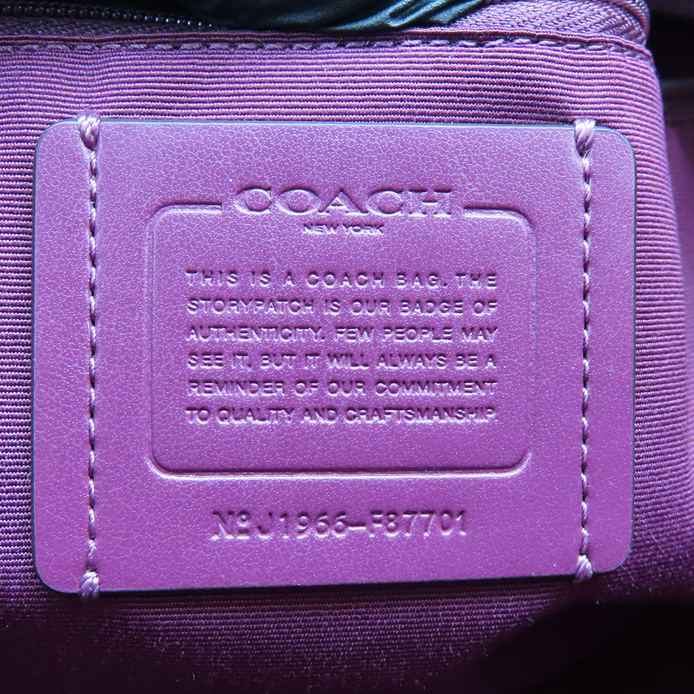 COACH Tote Bag F87701 PVC, Leather Brown Signature Women Used Authentic