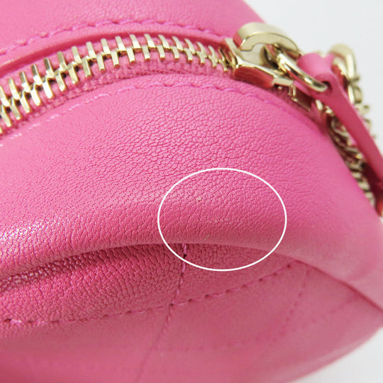 CHANEL Shoulder Bag leather pink Matrasse Women Used Authentic