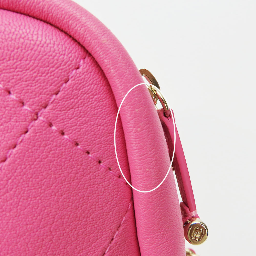 CHANEL Shoulder Bag leather pink Matrasse Women Used Authentic