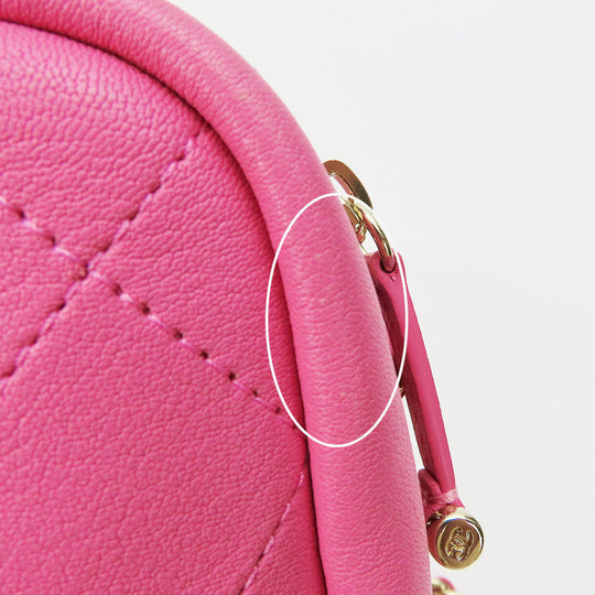 CHANEL Shoulder Bag leather pink Matrasse Women Used Authentic