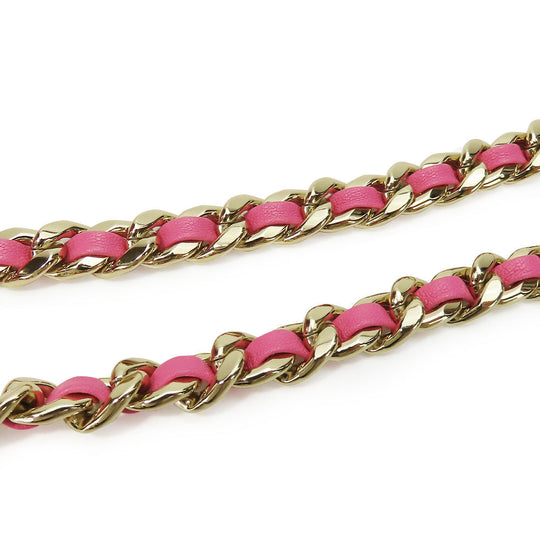 CHANEL Shoulder Bag leather pink Matrasse Women Used Authentic