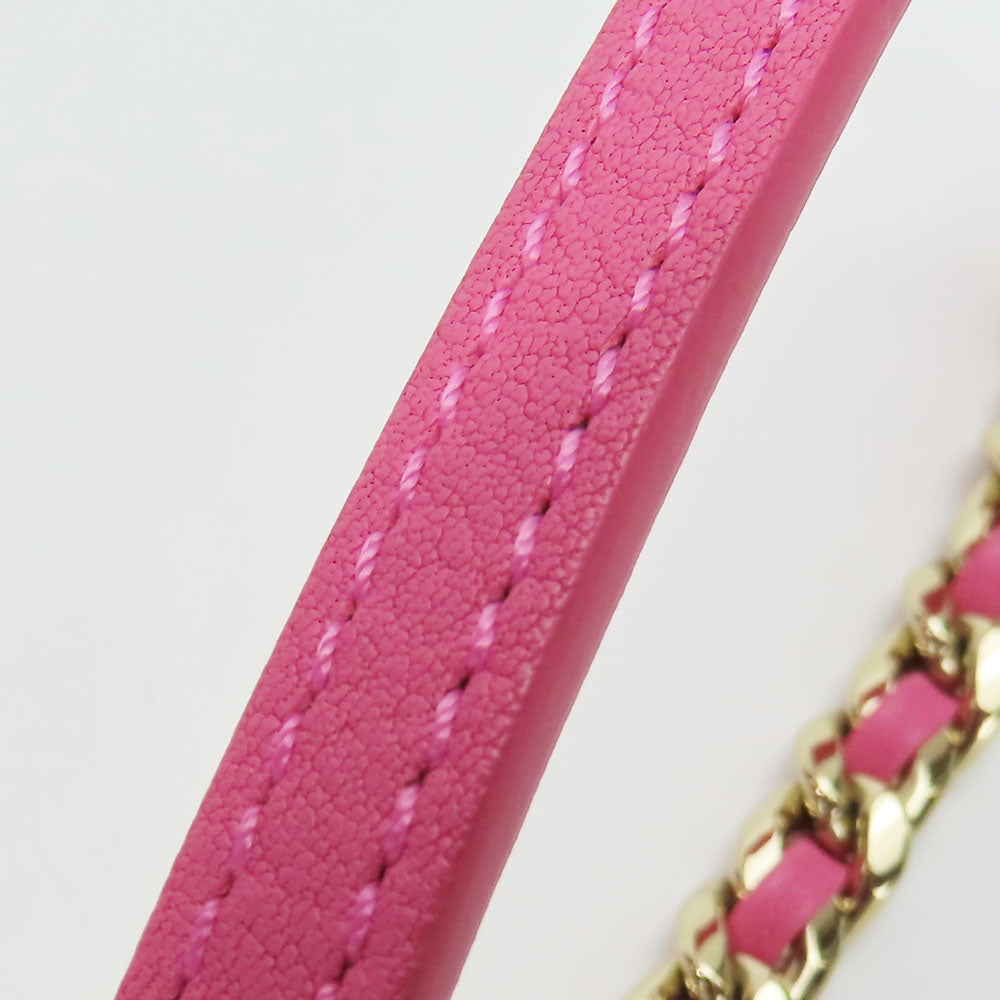 CHANEL Shoulder Bag leather pink Matrasse Women Used Authentic