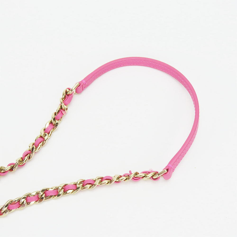 CHANEL Shoulder Bag leather pink Matrasse Women Used Authentic