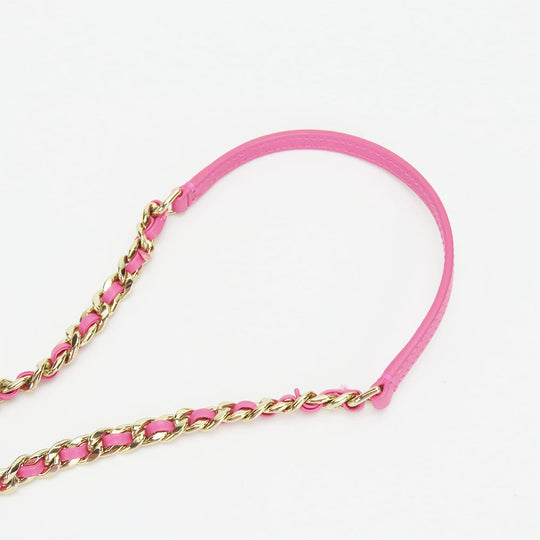 CHANEL Shoulder Bag leather pink Matrasse Women Used Authentic