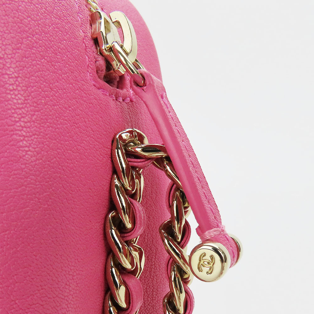 CHANEL Shoulder Bag leather pink Matrasse Women Used Authentic