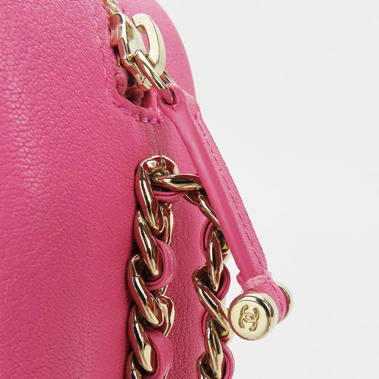 CHANEL Shoulder Bag leather pink Matrasse Women Used Authentic