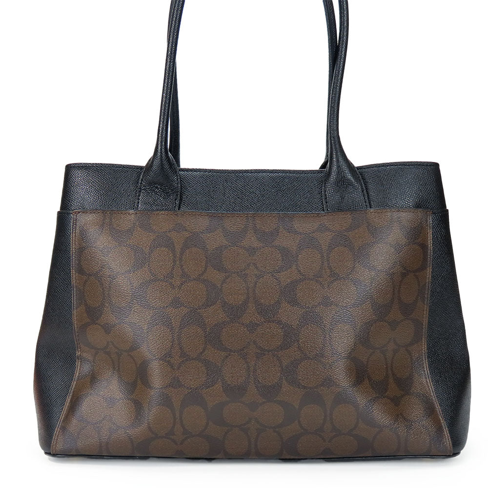 COACH Handbag F31475 Leather, PVC black Signature Women Used Authentic