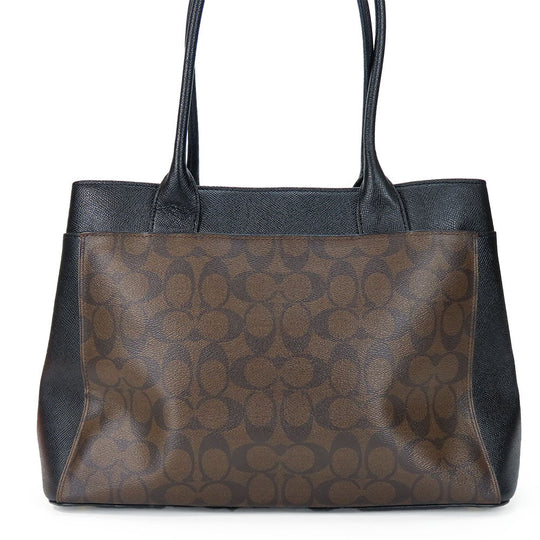 COACH Handbag F31475 Leather, PVC black Signature Women Used Authentic