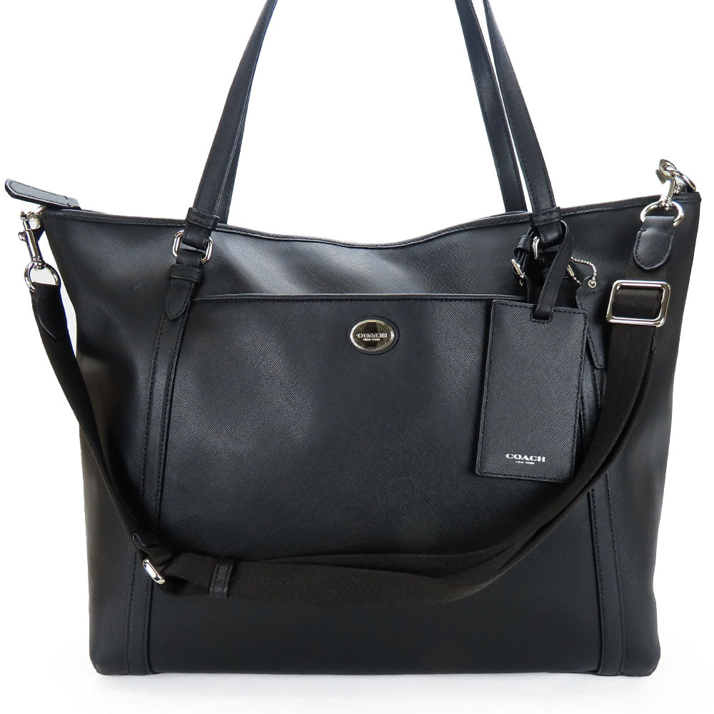 COACH Tote Bag F77606 leather black unisex(Unisex) Used Authentic