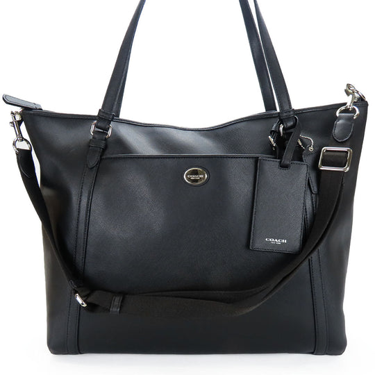 COACH Tote Bag F77606 leather black unisex(Unisex) Used Authentic