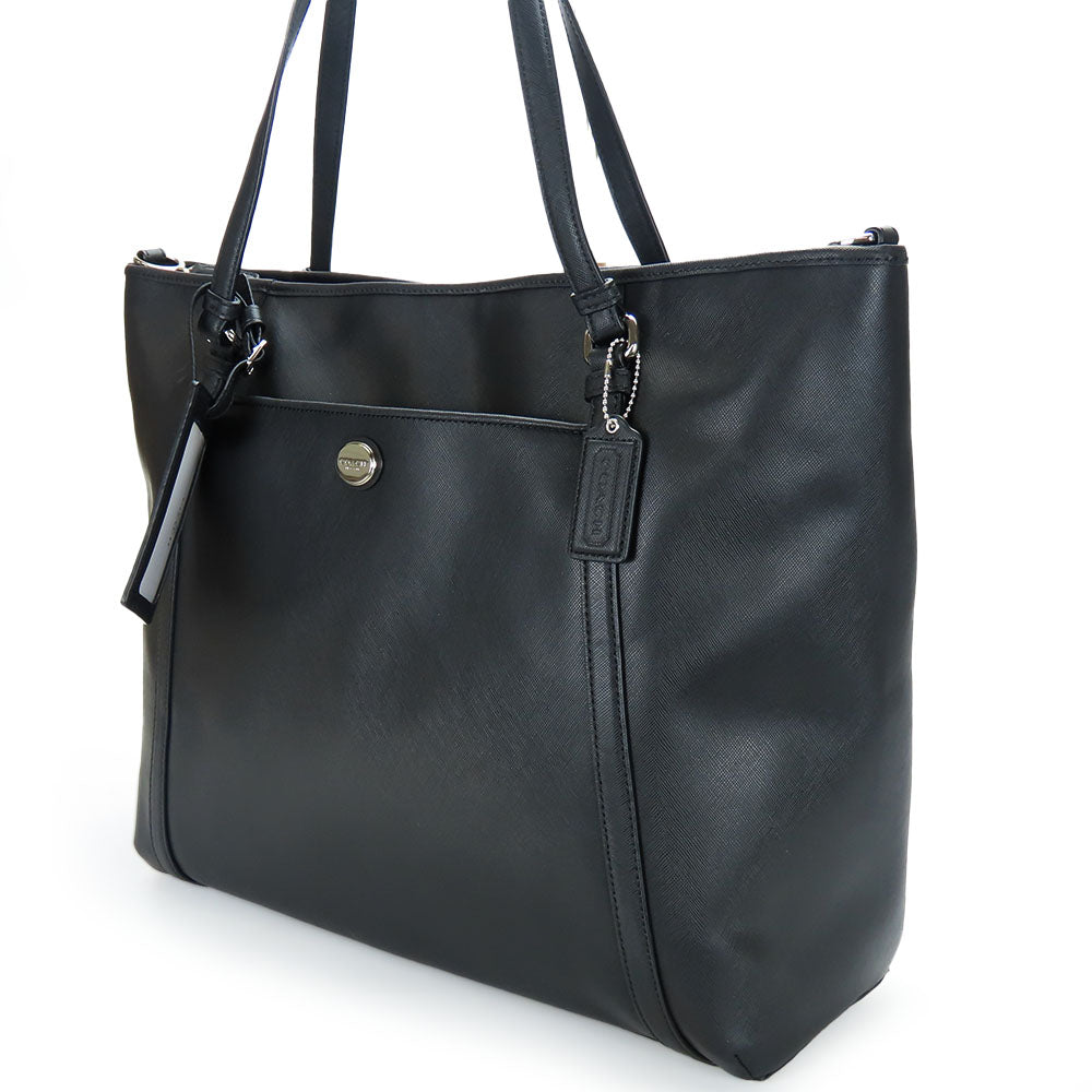 COACH Tote Bag F77606 leather black unisex(Unisex) Used Authentic