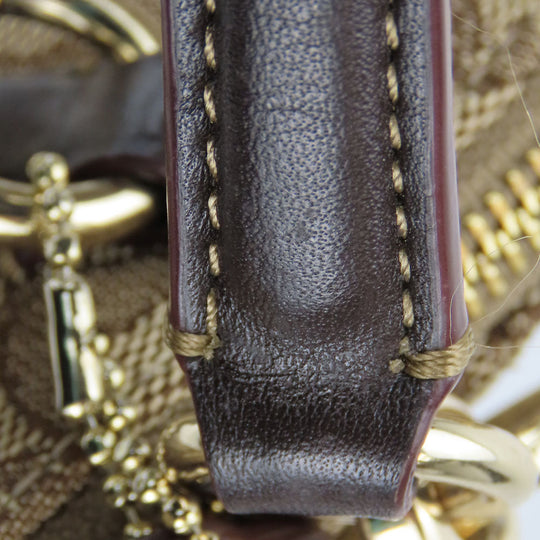 COACH Handbag F36625 Canvas, Leather beige Signature Women Used Authentic