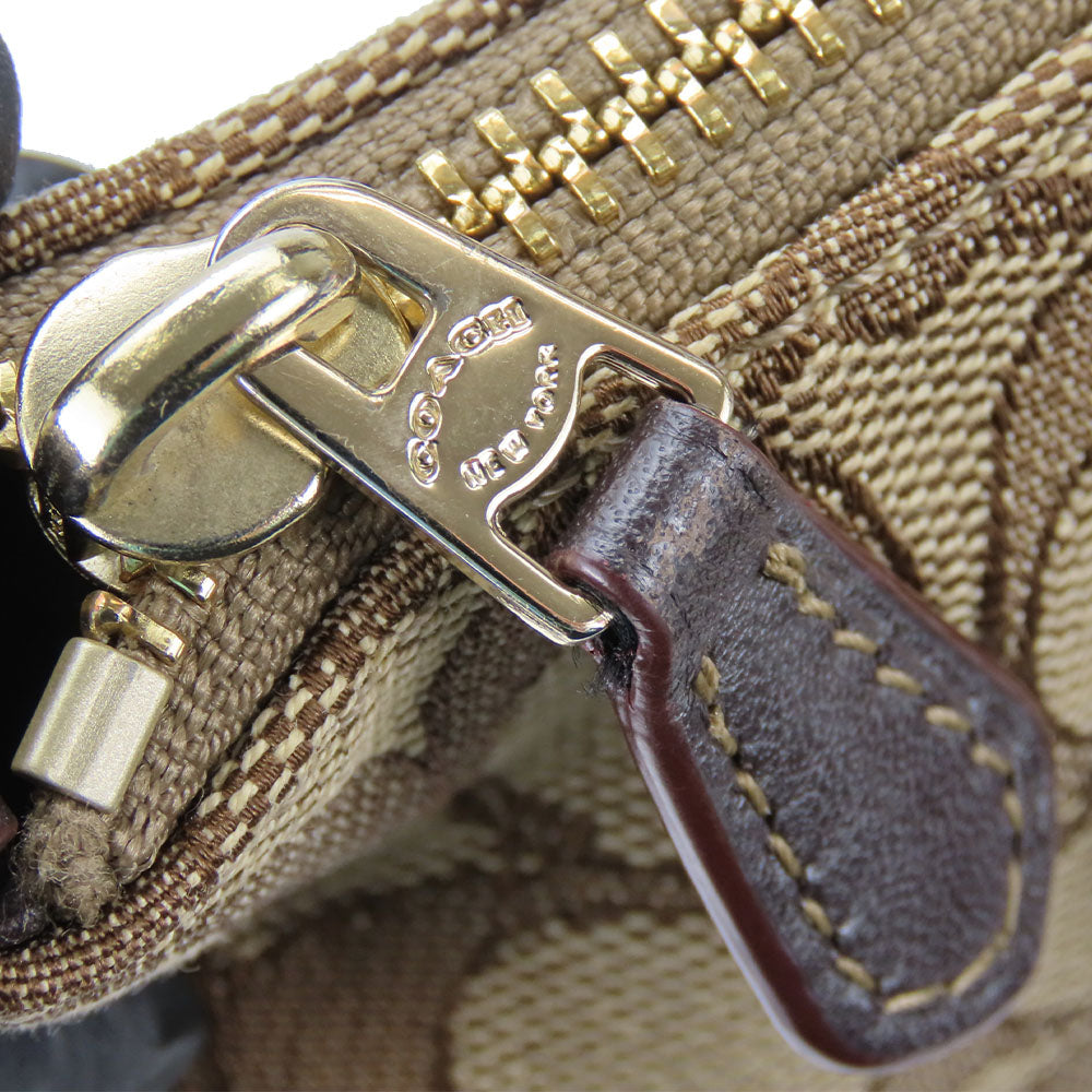 COACH Handbag F36625 Canvas, Leather beige Signature Women Used Authentic