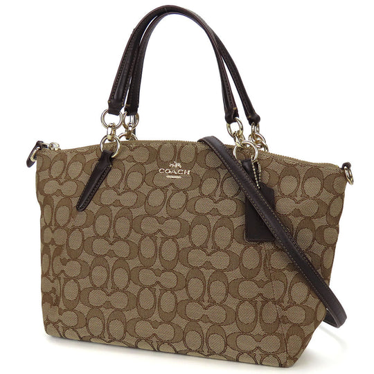 COACH Handbag F36625 Canvas, Leather beige Signature Women Used Authentic