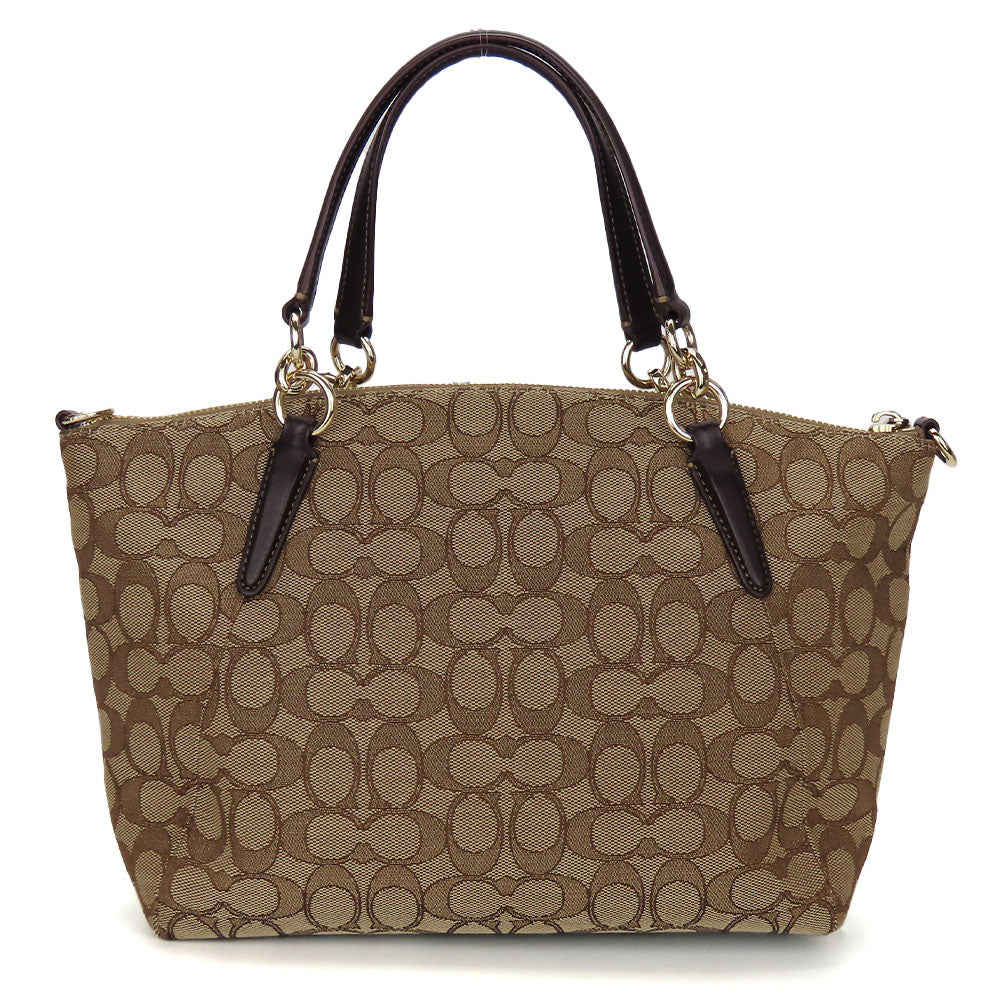 COACH Handbag F36625 Canvas, Leather beige Signature Women Used Authentic