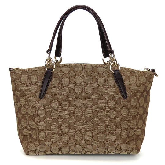 COACH Handbag F36625 Canvas, Leather beige Signature Women Used Authentic