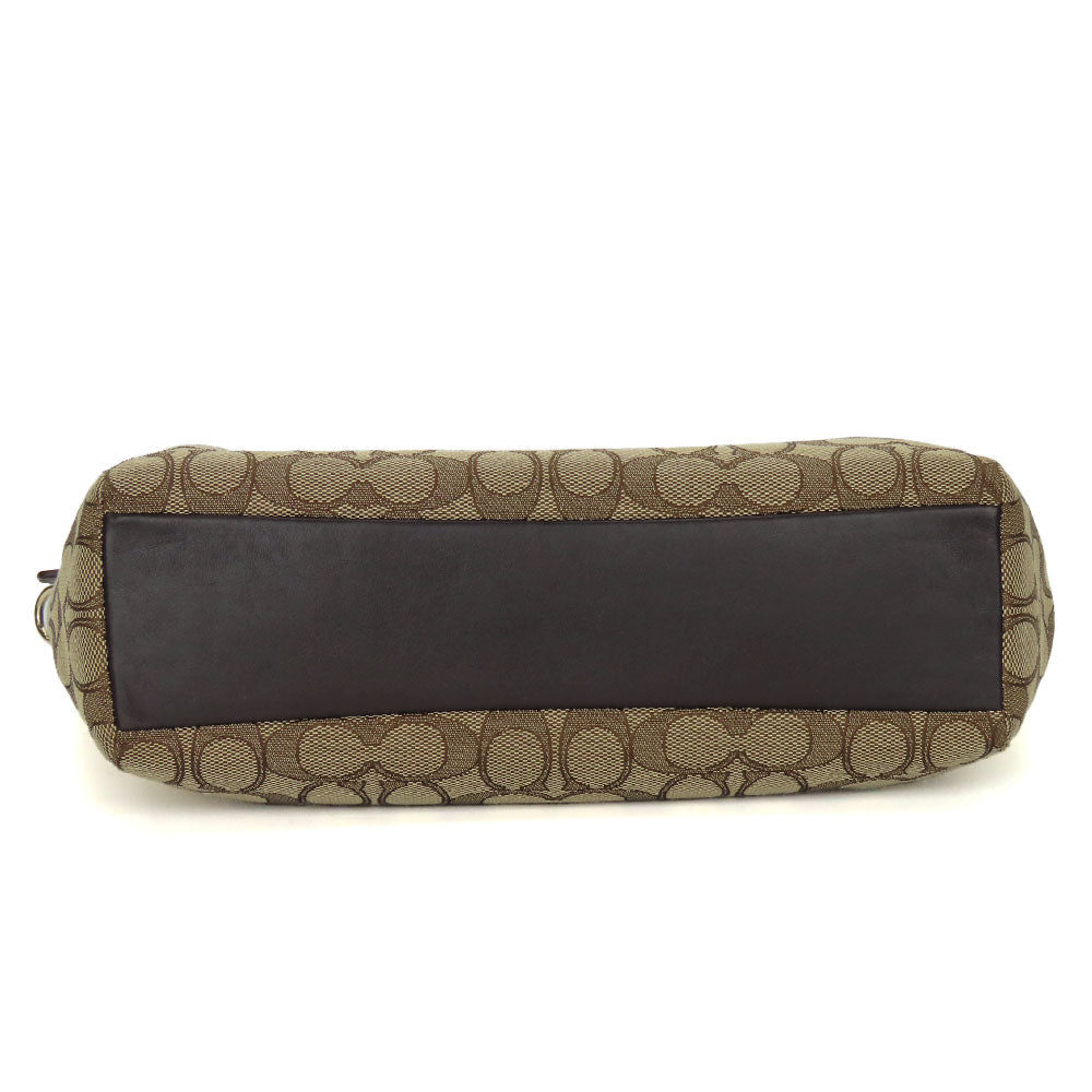 COACH Handbag F36625 Canvas, Leather beige Signature Women Used Authentic