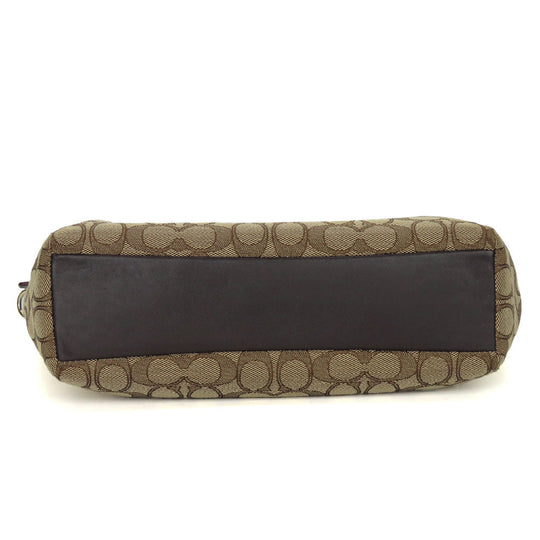 COACH Handbag F36625 Canvas, Leather beige Signature Women Used Authentic