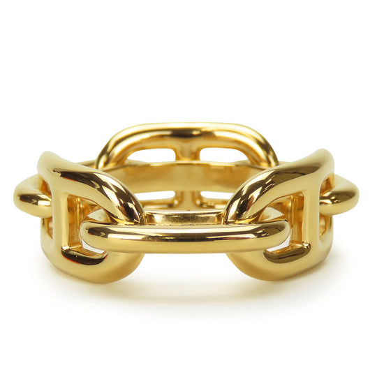 HERMES Scarf ring metal gold Chene Dunkle Women Used Authentic