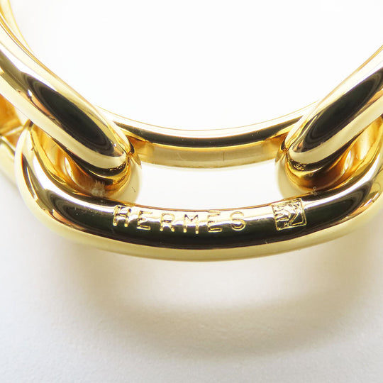 HERMES Scarf ring metal gold Chene Dunkle Women Used Authentic