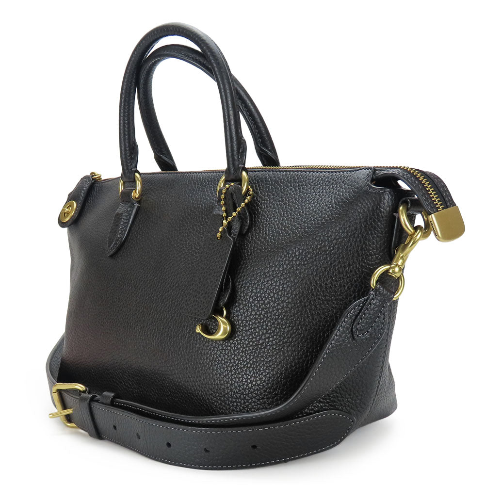 COACH Handbag CE741 leather black Women Used Authentic