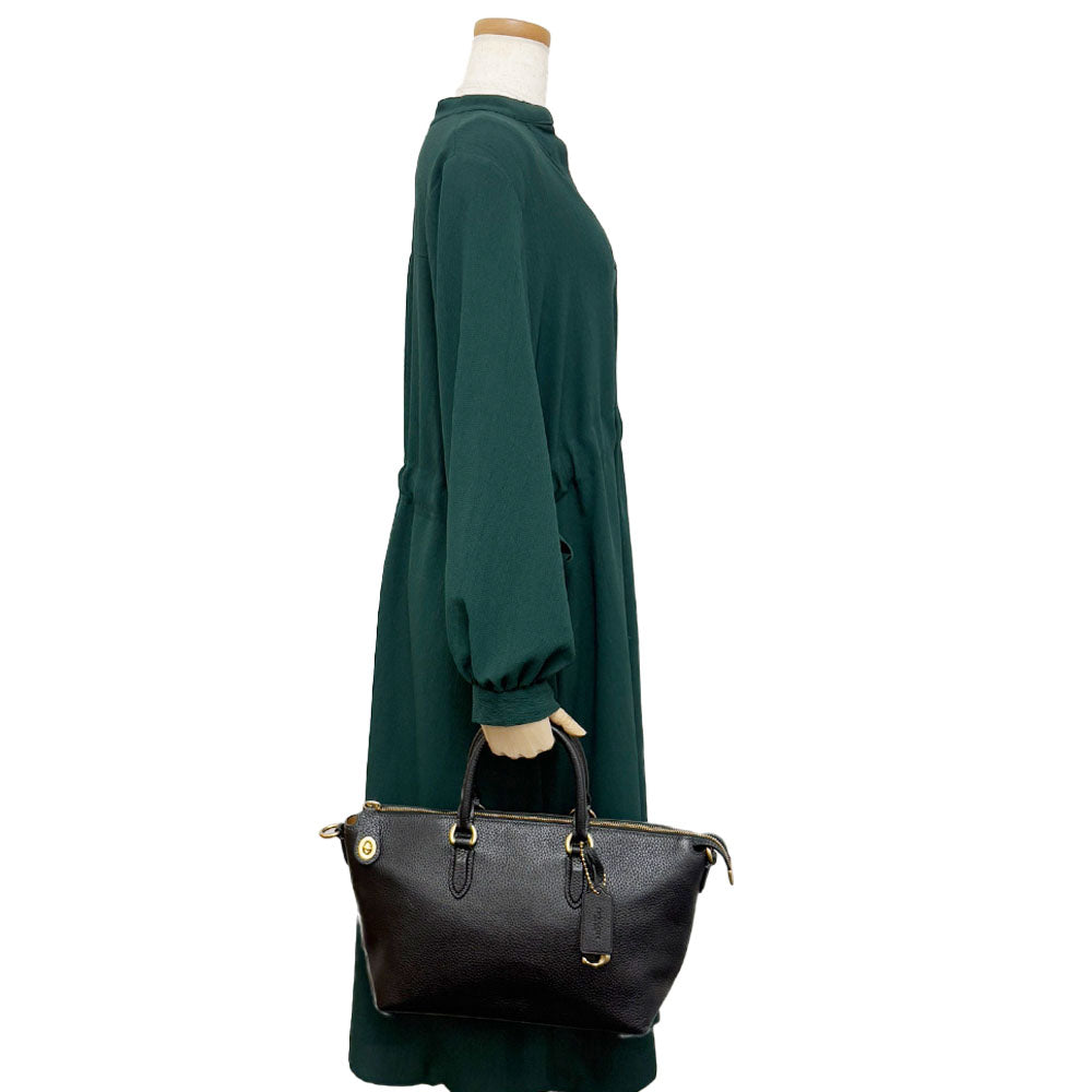 COACH Handbag CE741 leather black Women Used Authentic