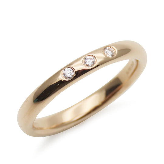 TIFFANY&Co. Ring K18 pink gold, diamond Pink gold Elsa Peretti Stacking bundling Women Used Authentic