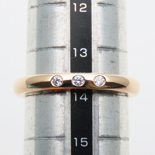 TIFFANY&Co. Ring K18 pink gold, diamond Pink gold Elsa Peretti Stacking bundling Women Used Authentic
