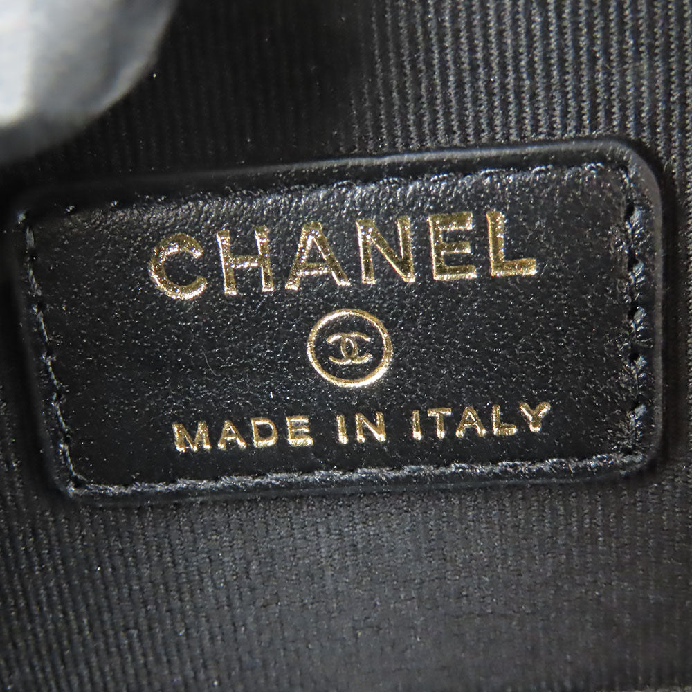 CHANEL Shoulder Bag leather black Women Used Authentic