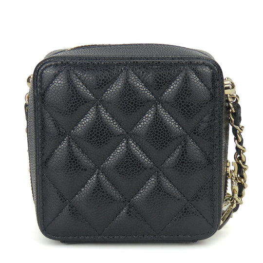 CHANEL Shoulder Bag leather black Women Used Authentic