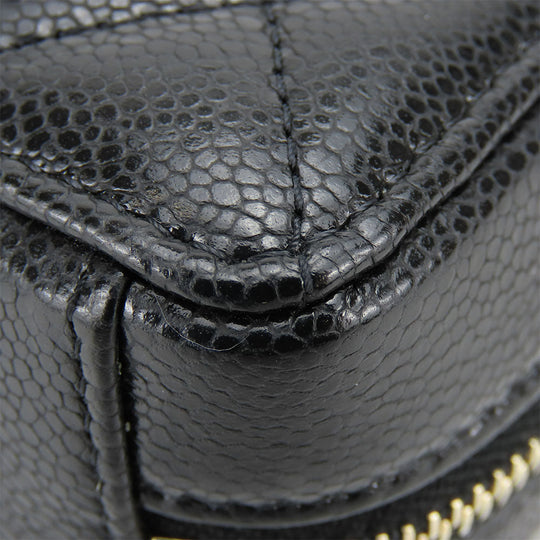 CHANEL Shoulder Bag leather black Women Used Authentic