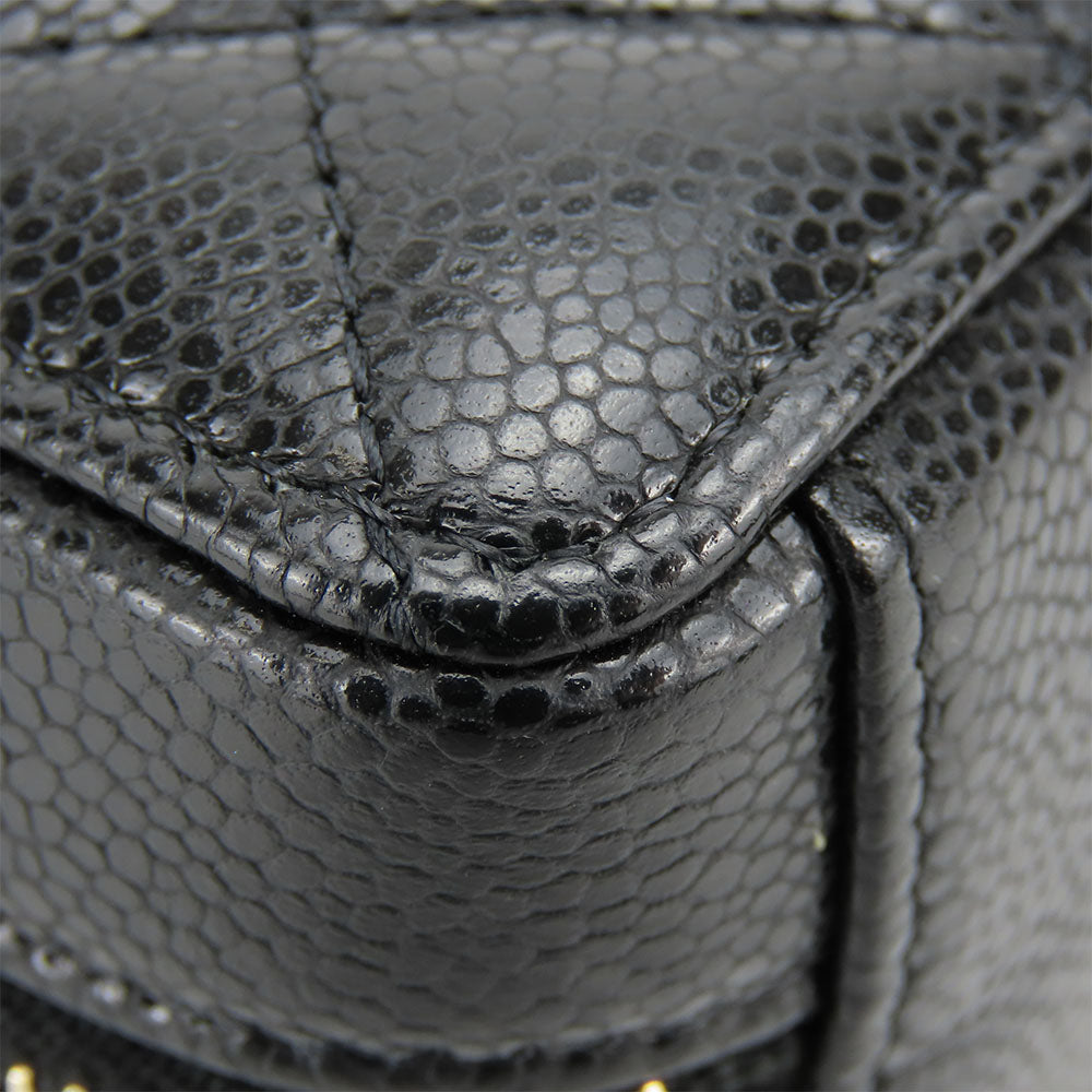 CHANEL Shoulder Bag leather black Women Used Authentic