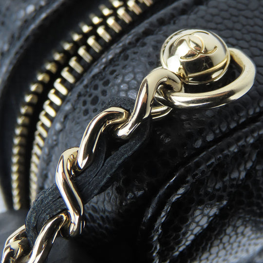 CHANEL Shoulder Bag leather black Women Used Authentic