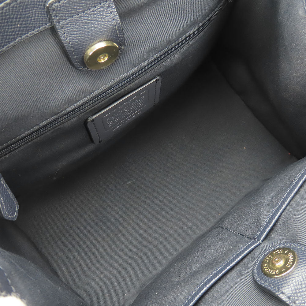 COACH Handbag F14928 leather Navy Crosby Carryall Women Used Authentic