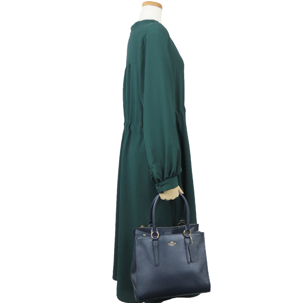 COACH Handbag F14928 leather Navy Crosby Carryall Women Used Authentic