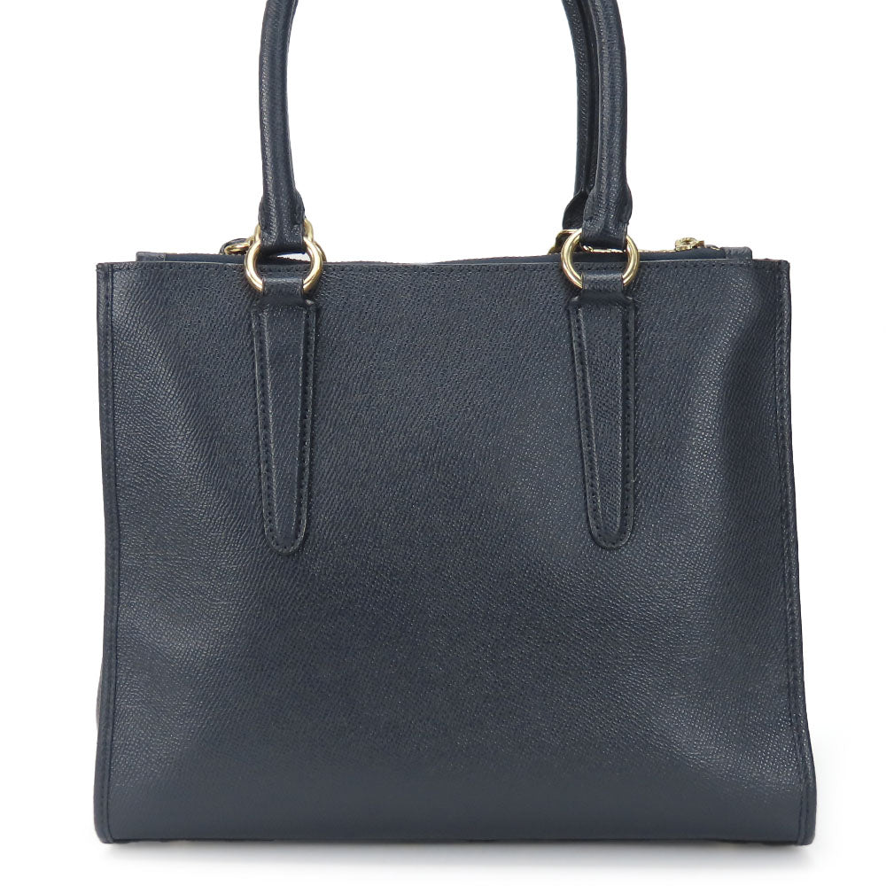 COACH Handbag F14928 leather Navy Crosby Carryall Women Used Authentic