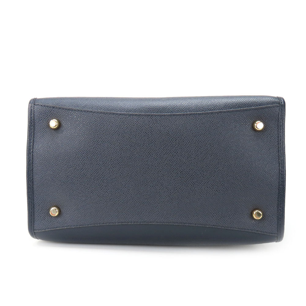 COACH Handbag F14928 leather Navy Crosby Carryall Women Used Authentic